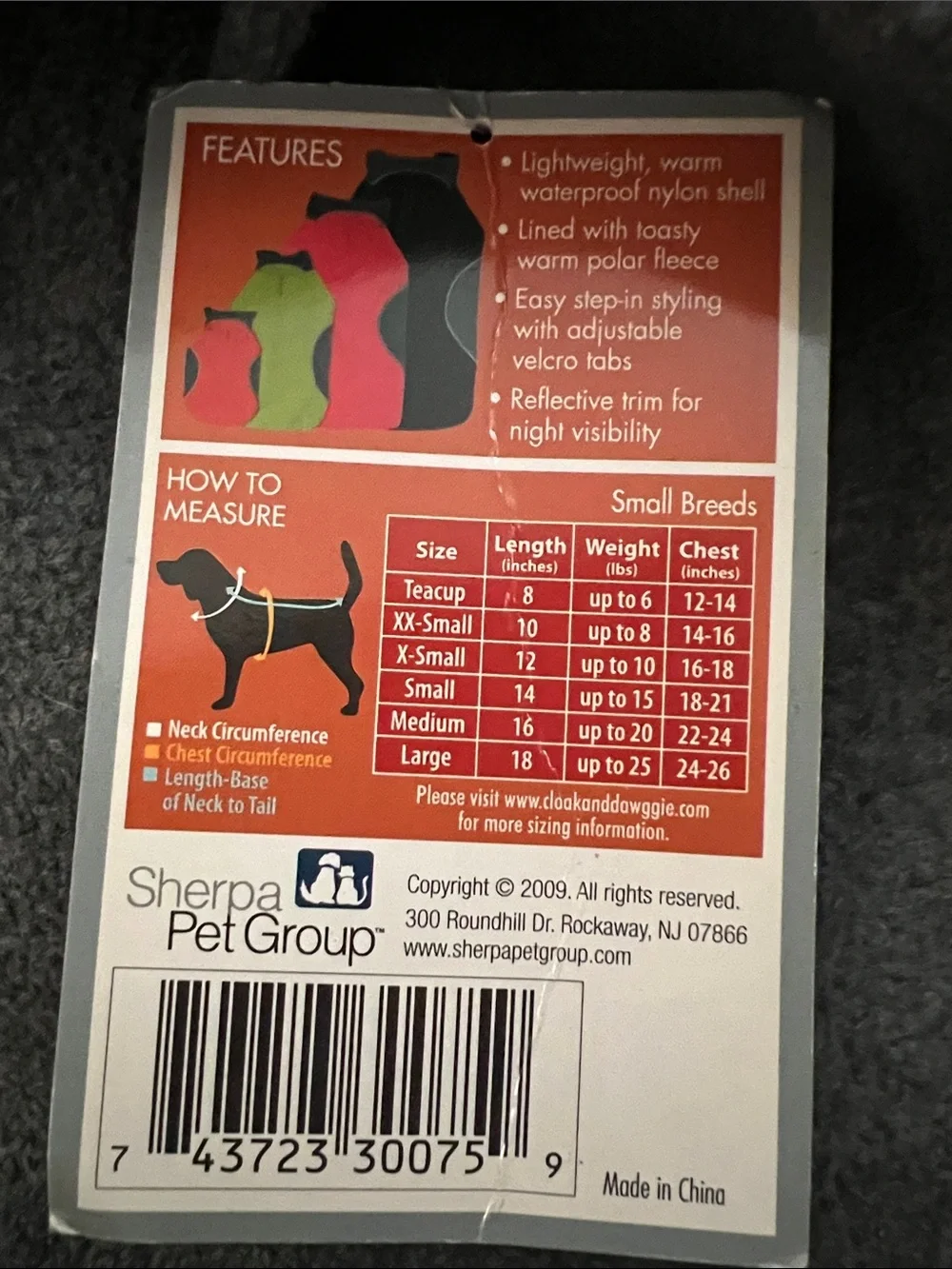 🌟NWT🌟 C&D Sport Fleece Lined Dog Parka - Size Large